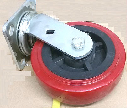 גלגל אדום עם פלטה מסתובבת עם או ללא מעצור למשקל כבד מאוד