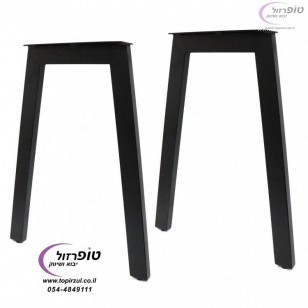 תיאור אפשרי של תמונה: זוג רגלי ברזל לשולחן משרדי / פינת אוכל עיצוב טרפז פתוח  , פרופיל ברזל 60*30 ממ, גובה 72 סמ רוחב 57 סמ כולל רגליות פילוס לאיזון השולחן