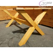 רגל שולחן מעץ אורן בצורת X - מוצר לצורכי תצוגה בלבד , נא לא להזמין בלי ברור מראש !  לברור מחיר מעודכן לפי המידה שלך חייגו - 0544849111