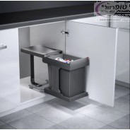 פח אשפה נשלף מרובע 20 ליטר לדלת 30 סמ מבית Hailo גרמניה