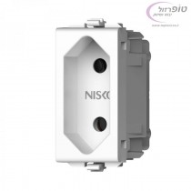 שקע דו פיני 1 מודול סדרת Nisko Switch שחור / לבן