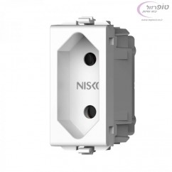 שקע דו פיני 1 מודול סדרת Nisko Switch שחור / לבן