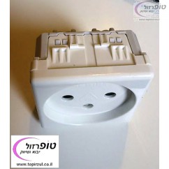 שקע כח ישראלי גביס Gewiss תוצרת איטליה  לבן / שחור מט