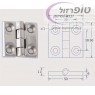 ציר מתכתי אבץ גימור ניקל 50*50 ממ. מרכזי חורים 30*30 ממ. עובי 6 ממ 