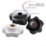 ידית הידוק אום פליז  חור עובר M10 קוטר 50 ממ 